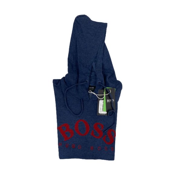 NWT Hugo Boss Men's Cotton Pullover Hoodie Color Navy Size S, M - Picture 2 of 5